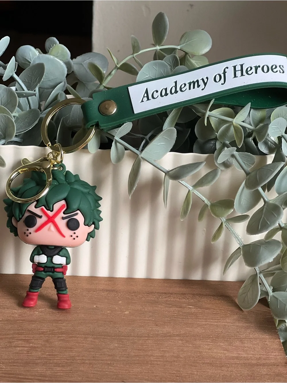 Academy of Heroes Green Anime Character Keychain